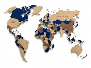 Карта мира многоуровневая (Индиго) в проекции Каврайского
