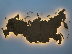 Карта России из пробки с подсветкой