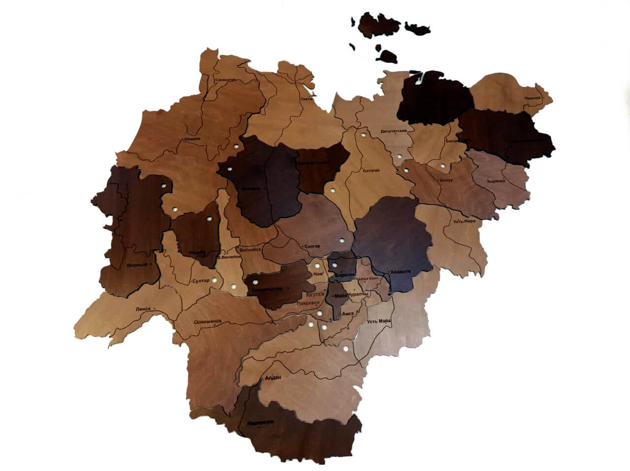 Многоуровневая карта региона в расцветке 