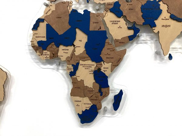 Карта мира многоуровневая (Индиго) в проекции Каврайского, Африка крупным планом