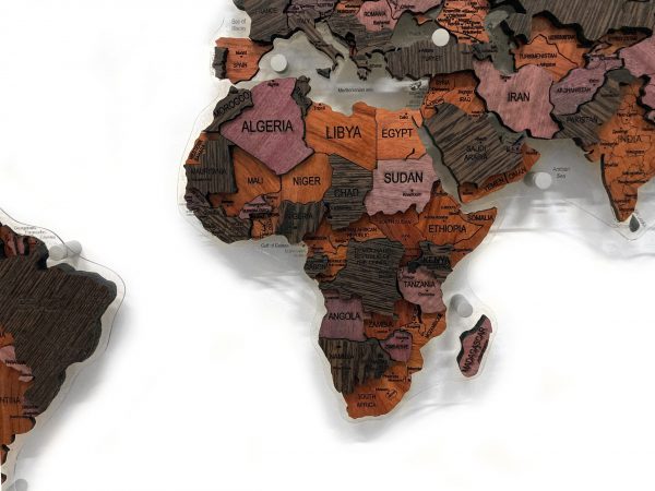 Многоуровневая карта мира из экзотических пород древесины, Африка крупным планом