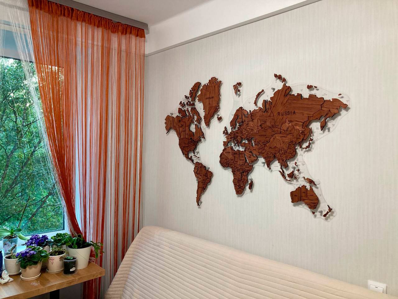 Карта мира c подсветкой на стену - Крафт-Бюро Анны Афанасьевой
