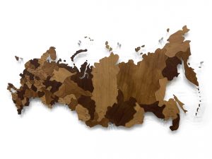 Карта России многоуровневая Шоколадная