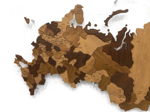 Карта России многоуровневая Шоколадная, Европейская часть крупным планом