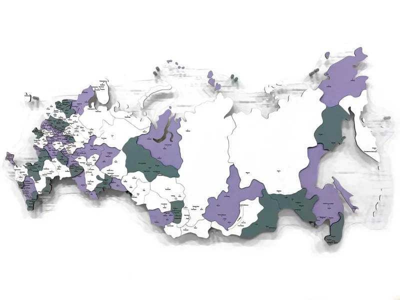 Многоуровневая карта России в расцветке 
