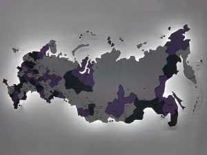 Многоуровневая карта России в расцветке 