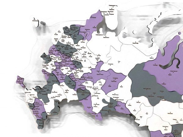 Многоуровневая карта России в расцветке 