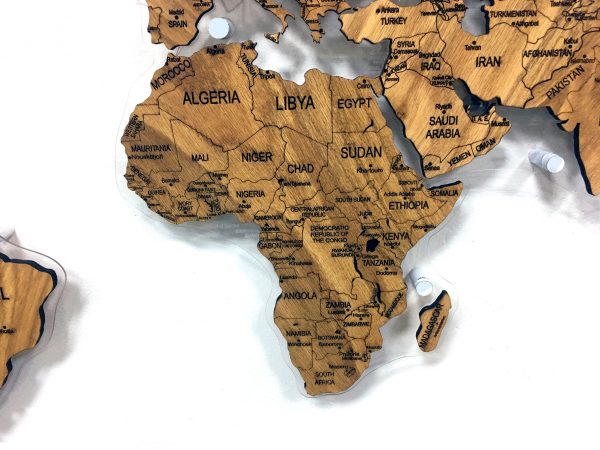Карта мира из массива горного Карагача, Африка крупным планом