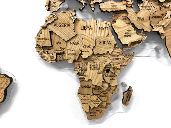 Многоуровневая карта мира из массива Ясеня, Африка крупным планом