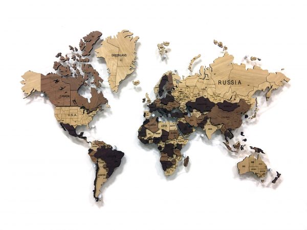Многоуровневая карта мира из массива дуба