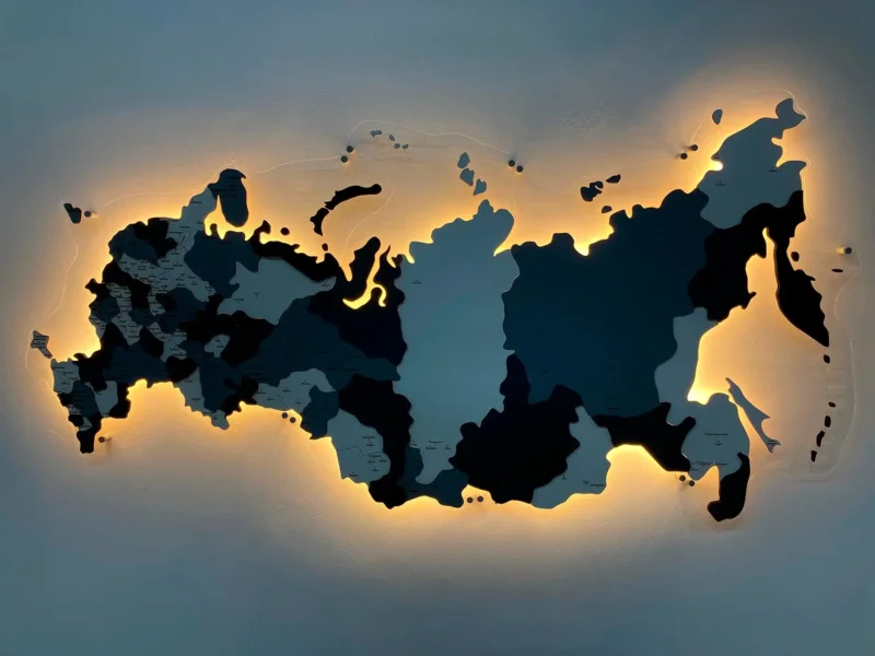 Многоуровневая карта России в расцветке 