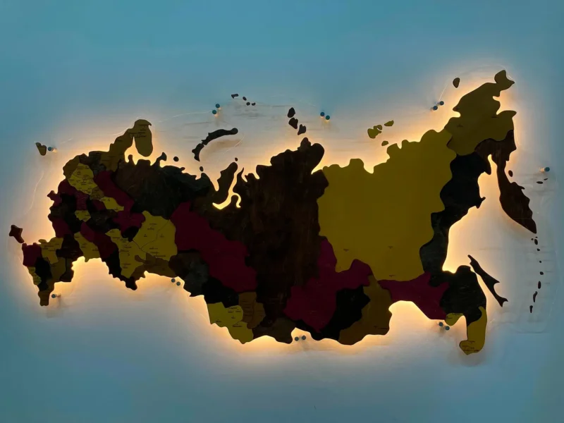 Многоуровневая карта России в расцветке 