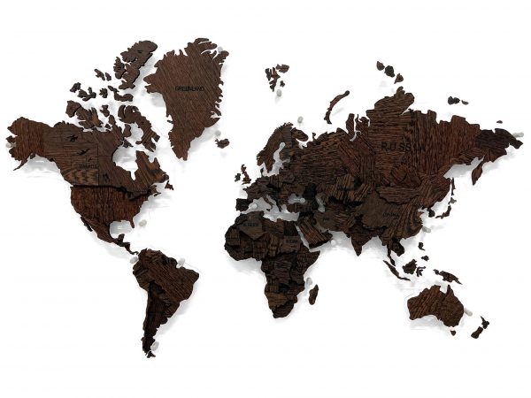Многоуровневая карта мира из массива Венге