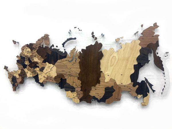 Карта России мозаика из ценных пород древесины