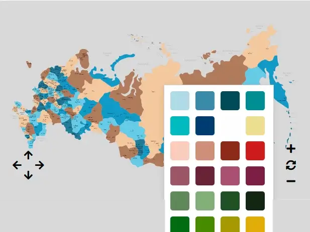 Деревянная карта России в индивидуальной расцветке